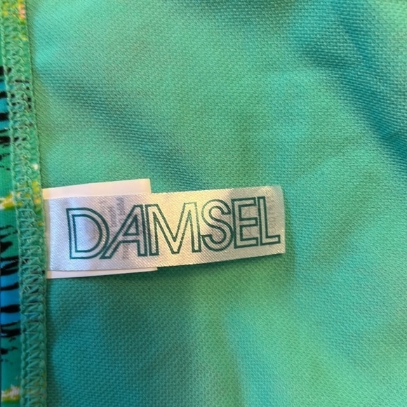 Damsel bikini bottoms multicolored w/ Silver balls & 6 green straps on sides - Picture 4 of 7